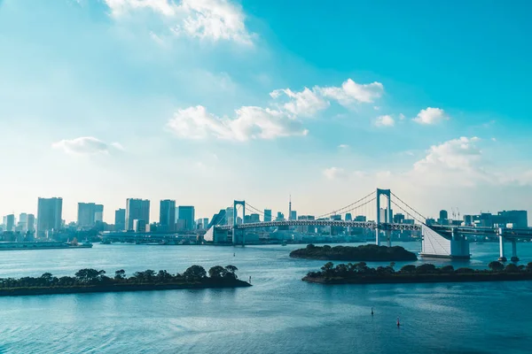 Vacker Arkitektur Byggnad Stadsbilden Tokyo Stad Med Regnbågsbron Japan — Stockfoto