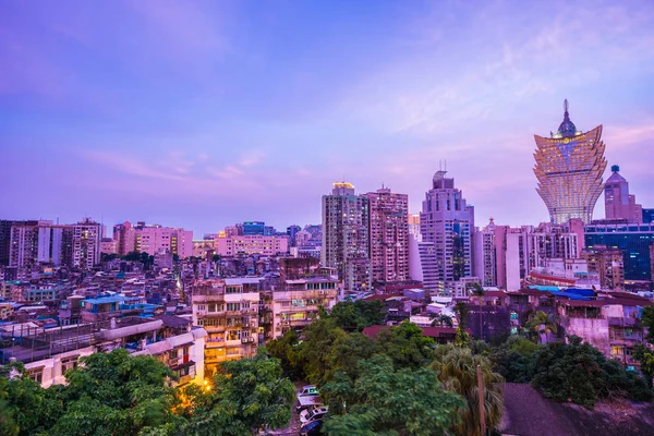 Beautiful Architecture Building Cityscape Macau City Twilight Night — Stock Photo, Image