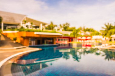 Soyut bulanıklık ve ufuk güzel açık yüzme havuzunda otel ve tatil seyahat ve tatil için