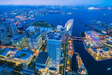 Güzel dış yapı ve Mimarlık Yokohama şehir manzarası Japonya