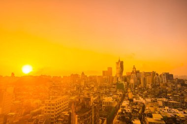 Bina Cityscape macau şehir manzarası güneş doğarken güzel mimari