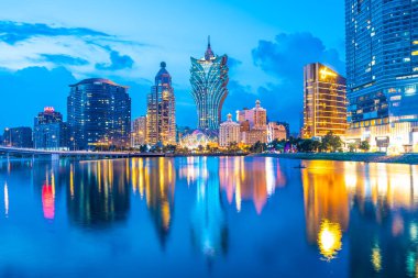 Bina Cityscape macau City geceleri güzel mimari