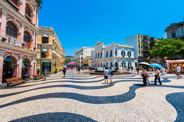 China Macau Setembro 2018 Edifício Arquitetura Antiga Bonita Torno Praça — Fotografia de Stock