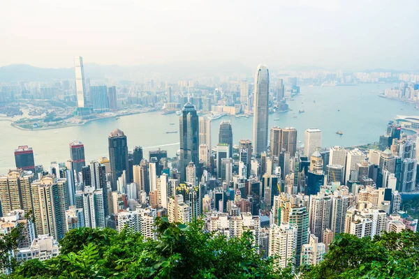 Bella Architettura Edificio Esterno Paesaggio Urbano Hong Kong Città Skyline — Foto Stock