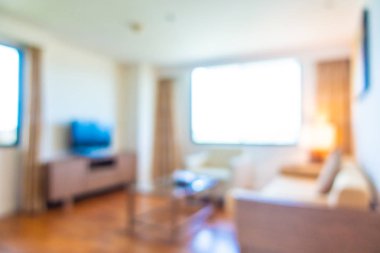 Soyut bulanıklık ve ufuk oturma odası iç arka plan ve yüzey için