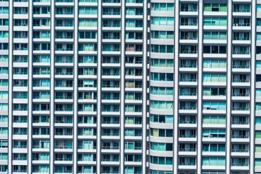 Güzel dış ofis binası ve mimari pencere desenli