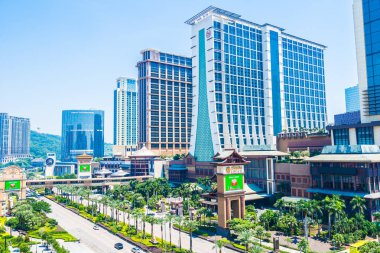 Çin, Makao - 11 Eylül 2018 - güzel lüks dış mimari yapı otelin çare macau şehir manzarası
