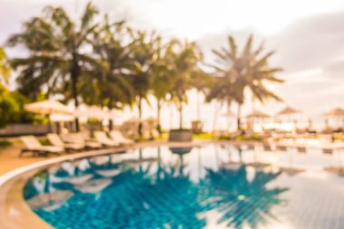 Soyut bulanıklık ve ufuk güzel açık yüzme havuzunda otel ve tatil seyahat ve tatil için