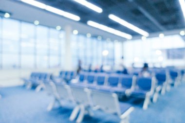 Soyut bulanıklık ve arka plan için Havaalanı terminal iç defocused