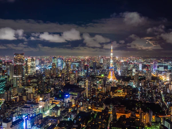 Prachtige Stad Met Architectuur Gebouw Tokyo Stadsgezicht Japan Nachts — Stockfoto