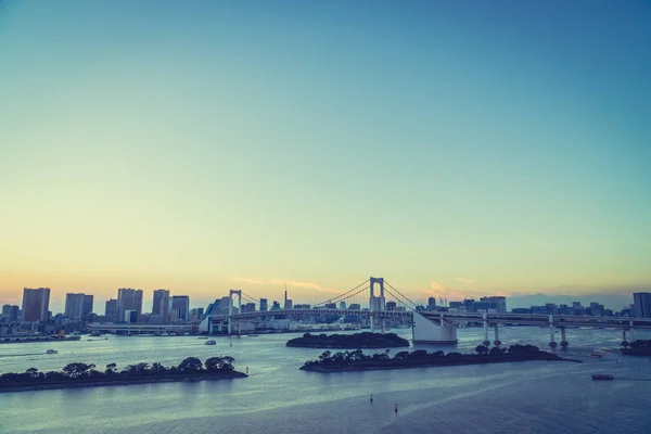 Prachtige Architectuur Cityscape Van Stad Tokio Met Regenboog Brug Gebouw — Stockfoto