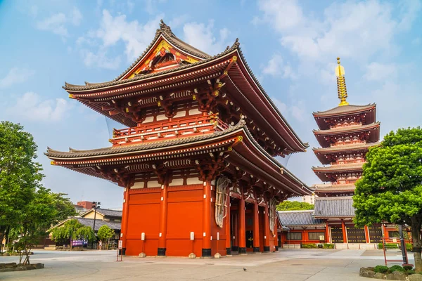 Magnifique Bâtiment Architecture Sensoji Temple Est Célèbre Endroit Visiter Dans — Photo