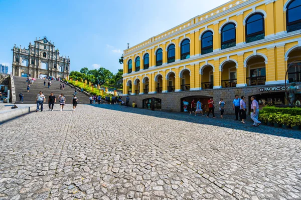 China Macau Setembro 2018 Edifício Arquitetura Antiga Bonita Com Ruína — Fotografia de Stock