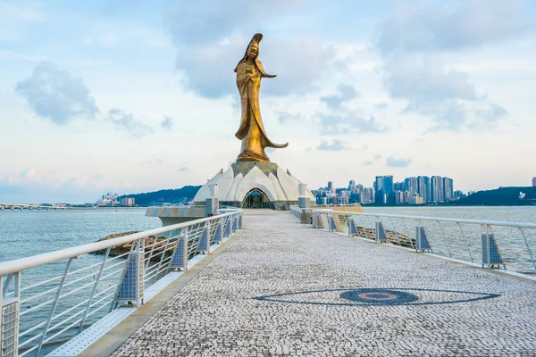 Krásné Kun Iam Socha Mezník Městě Macao — Stock fotografie