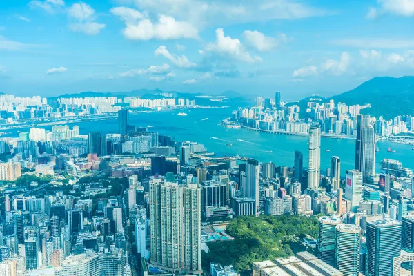 Beautiful Architecture Building Exterior Cityscape Hong Kong City Skyline Blue — Stock Photo, Image