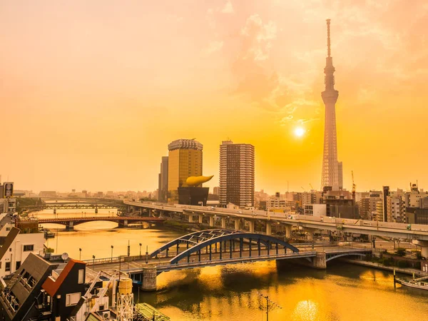 Mimarlık Yapı Tokyo Şehir Japonya Gündoğumu Zaman Çevresinde Ağaç Tokyo — Stok fotoğraf