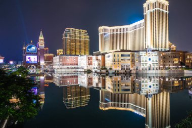 Venedik güzel mimari yapı ve diğer otel resort ve gece macau şehir casino