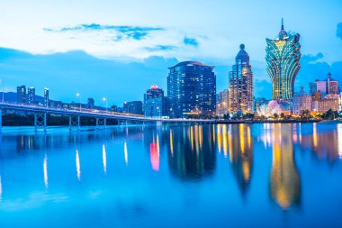 Bina Cityscape macau City geceleri güzel mimari