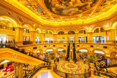 Çin, Makao - 8 Eylül 2018 - güzel lüks Venedik otel resort ve macau City Alışveriş Merkezi ile casio