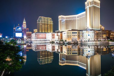 Venedik güzel mimari yapı ve diğer otel resort ve gece macau şehir casino
