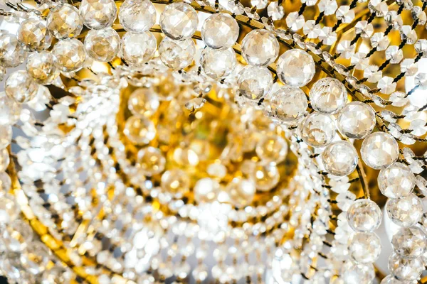 Lustre Cristal Luxo Bonito Decoração Interior Quarto — Fotografia de Stock