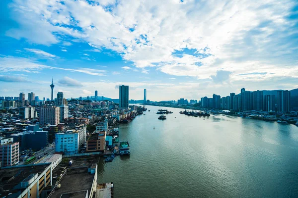 Bela Arquitetura Edifício Paisagem Urbana Horizonte Cidade Macau — Fotografia de Stock