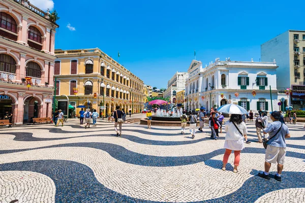 Çin, Macau macau şehir - 6 Eylül 2018 - güzel eski mimari yapı Arata kare çevresinde