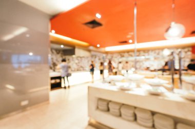 Soyut bulanıklık ve ufuk kahvaltı büfesi otel restoran ve kafe Cafe iç arka planı için