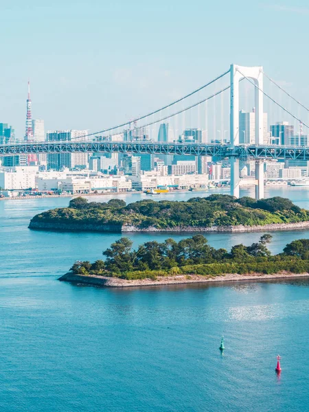 Vackra Stadsbilden Med Arkitekturen Byggnad Och Rainbow Bridge Tokyo City — Stockfoto