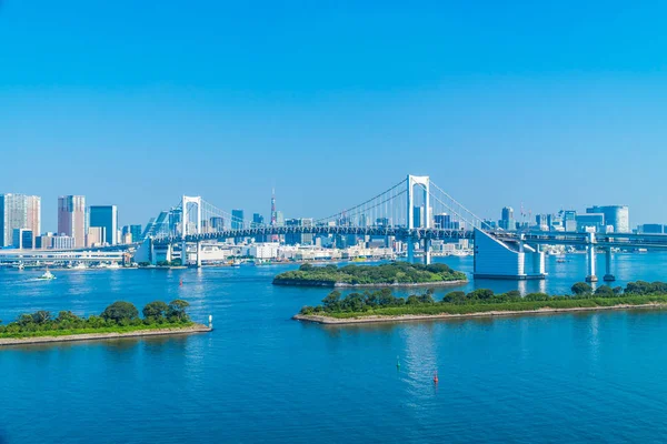 Bella Architettura Costruzione Paesaggio Urbano Della Città Tokyo Con Ponte — Foto Stock