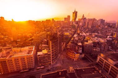 Bina Cityscape macau şehir manzarası güneş doğarken güzel mimari
