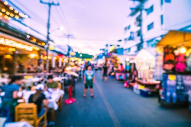 Hua hin gece Pazar sokak için arka plan bulanıklık