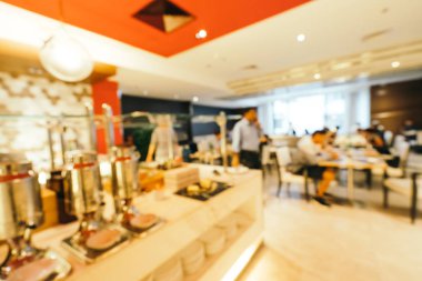 Soyut bulanıklık ve ufuk kahvaltı büfesi otel restoran ve kafe Cafe iç arka planı için