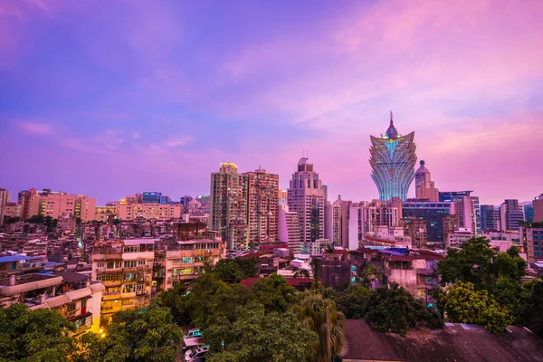 Beautiful Architecture Building Cityscape Macau City Twilight Night — Stock Photo, Image