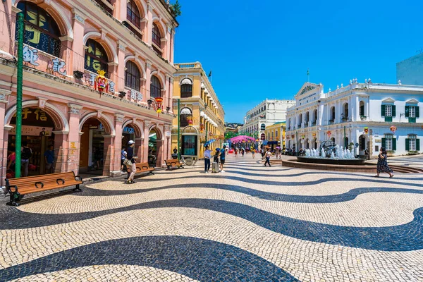 China Macau Setembro 2018 Edifício Arquitetura Antiga Bonita Torno Praça — Fotografia de Stock