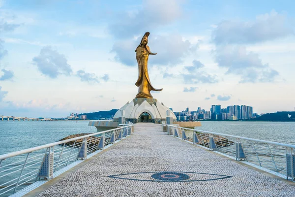 Magnifique Statue Kun Iam Dans Ville Macao — Photo