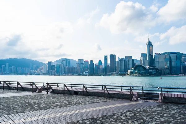 Hermoso Edificio Arquitectura Exterior Paisaje Urbano Hong Kong Horizonte Ciudad — Foto de Stock