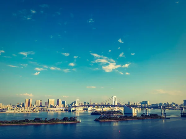 Wunderschöne Stadtlandschaft Mit Architekturgebäude Und Regenbogenbrücke Tokyo City Japan Auf — Stockfoto