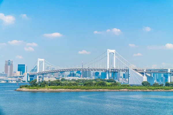 Vacker Arkitektur Byggnad Stadsbilden Tokyo Stad Med Regnbågsbron Japan — Stockfoto