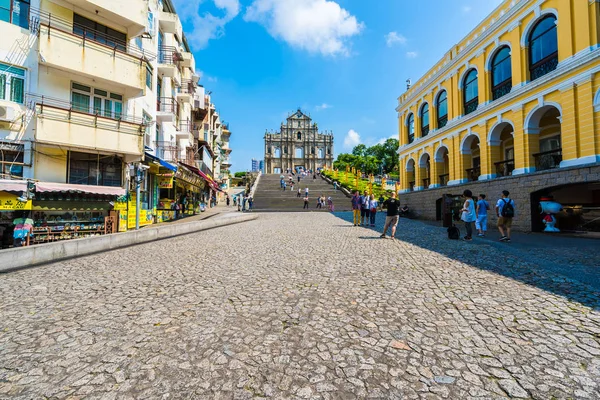 China Macau Setembro 2018 Edifício Arquitetura Antiga Bonita Com Ruína — Fotografia de Stock