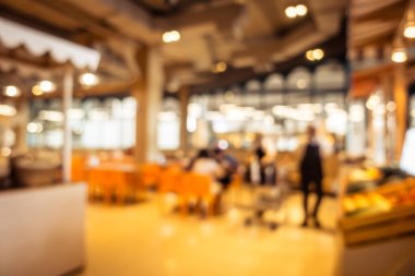 Soyut bulanıklık ve ufuk restoran ve kafe iç arka plan - Vintage filtre için