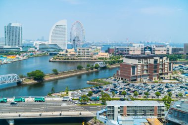 Güzel dış yapı ve Mimarlık Yokohama şehir manzarası Japonya