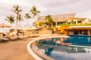 Soyut bulanıklık ve ufuk güzel açık yüzme havuzunda otel ve tatil seyahat ve tatil için