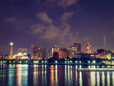Yokohama Japonya'da deniz kulesi ile güzel mimari ve city scape