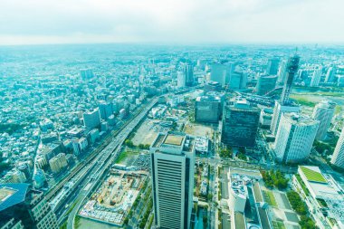 Güzel dış yapı ve Mimarlık Yokohama şehir manzarası Japonya