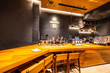 Çin, Makao - 10 Eylül 2018 - Venedik otel resort ve macau City casino kahve starbuck güzel lüks iç