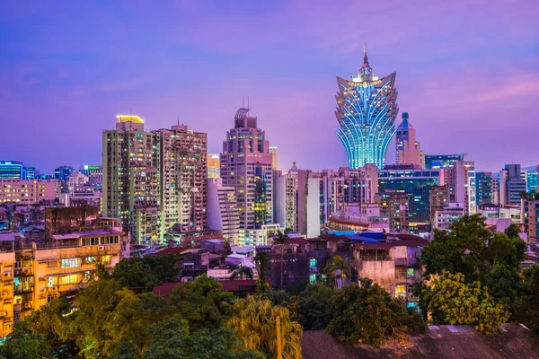 Beautiful Architecture Building Cityscape Macau City Twilight Night — Stock Photo, Image