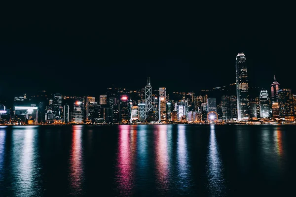 Bella Architettura Edificio Paesaggio Urbano Hong Kong Skyline Città Crepuscolo — Foto Stock