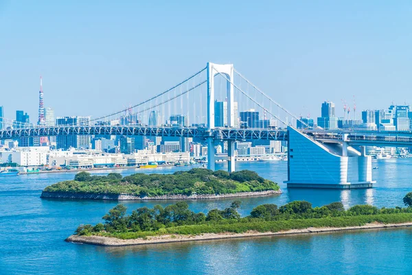 Vacker Arkitektur Byggnad Stadsbilden Tokyo Stad Med Regnbågsbron Japan — Stockfoto