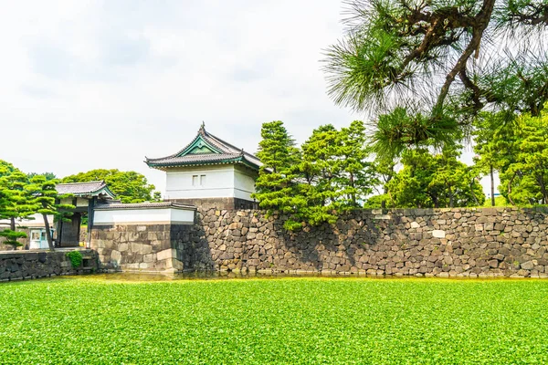 Belle Ancienne Architecture Palais Impérial Château Avec Douves Pont Tokyo — Photo